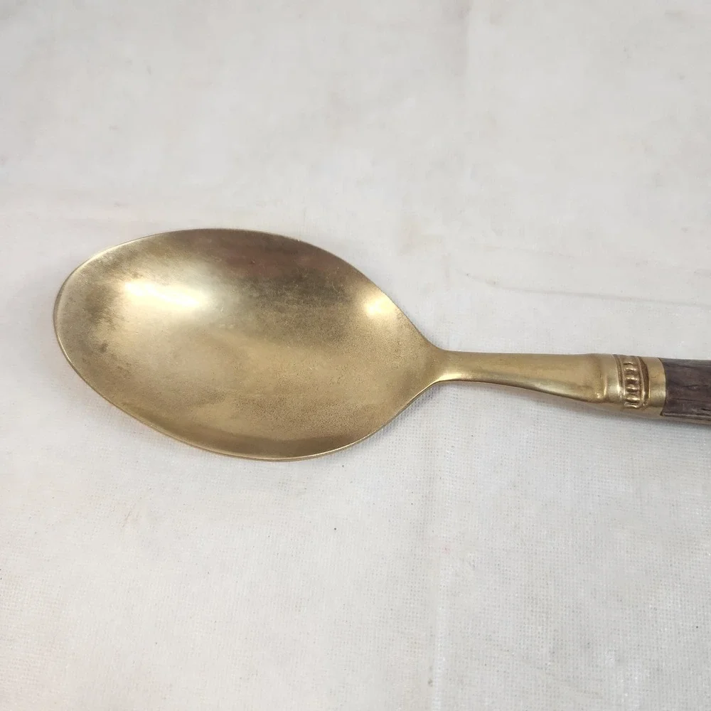 Pottery Barn antique‎ bronze rosewood flatware Table Spoon thailand